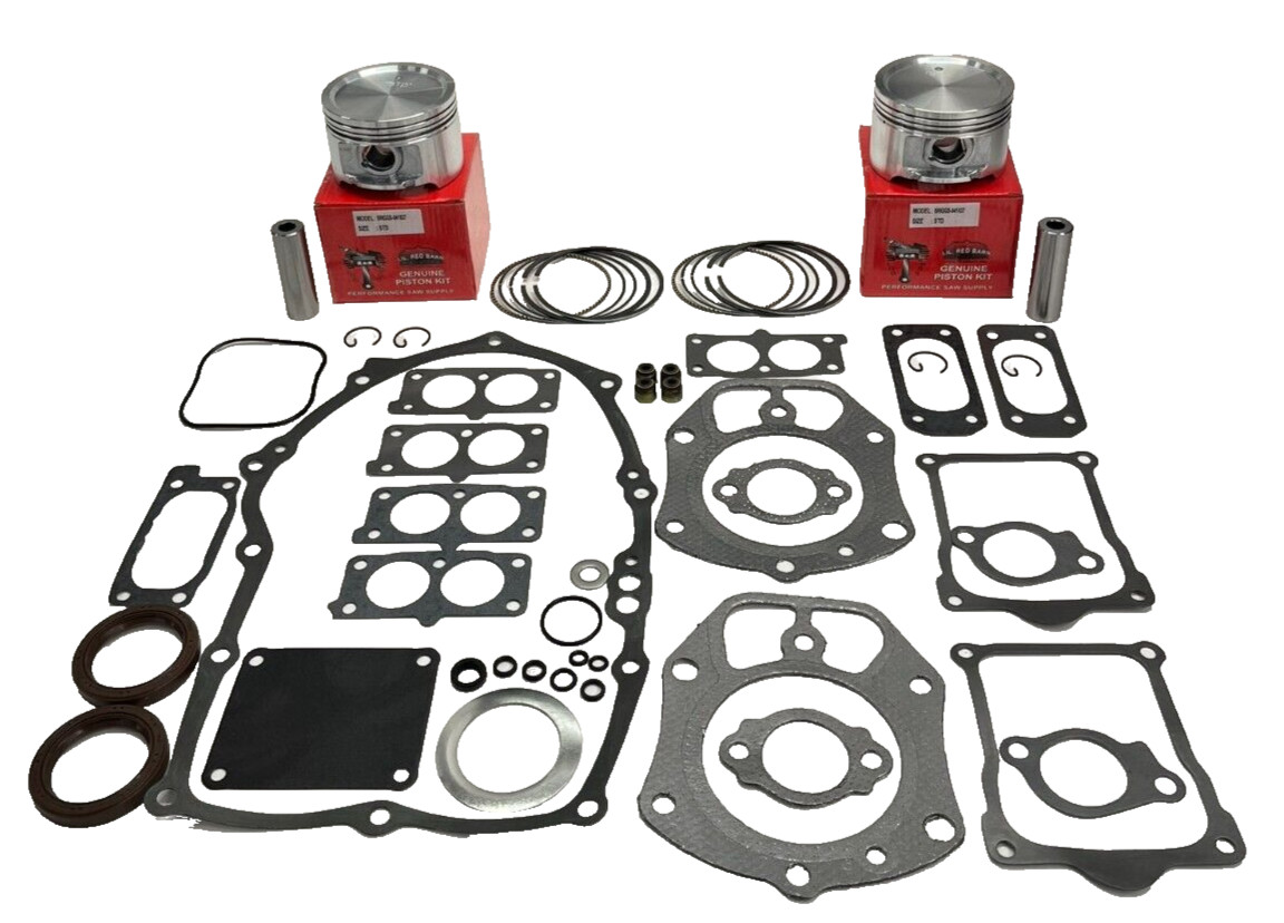 2 STANDARD PISTONS GASKET SET FITS BRIGGS & STRATTON BIG BLOCK V TWIN 61 MODELS gallery
