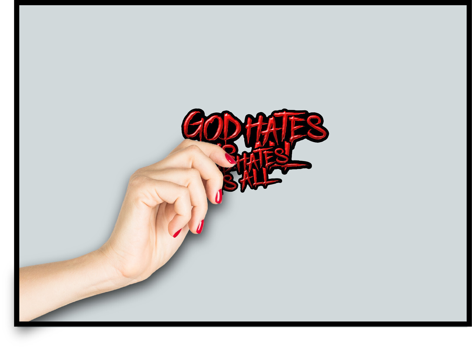 God Hates Us All Sticker Decal Goth Emo Hell Evil Religion Car Toolbox Satan gallery