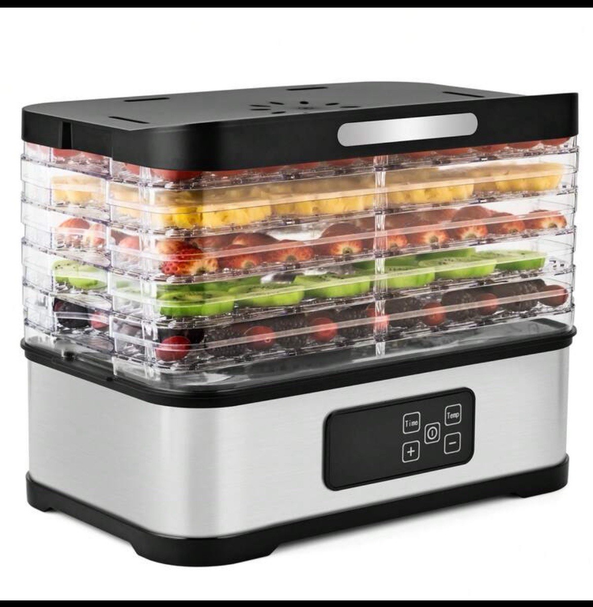 Adjustable Height 5-Tray Food Dehydrator 240W Digital Timer Temperature Control gallery