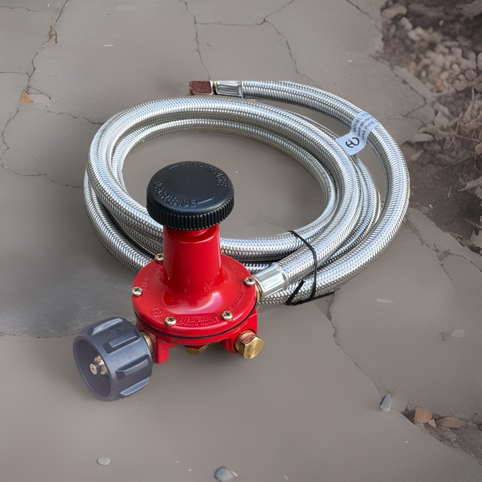 6FT 30PSI Adjustable High Pressure Propane LP Regulator Stainless Braided Hose gallery