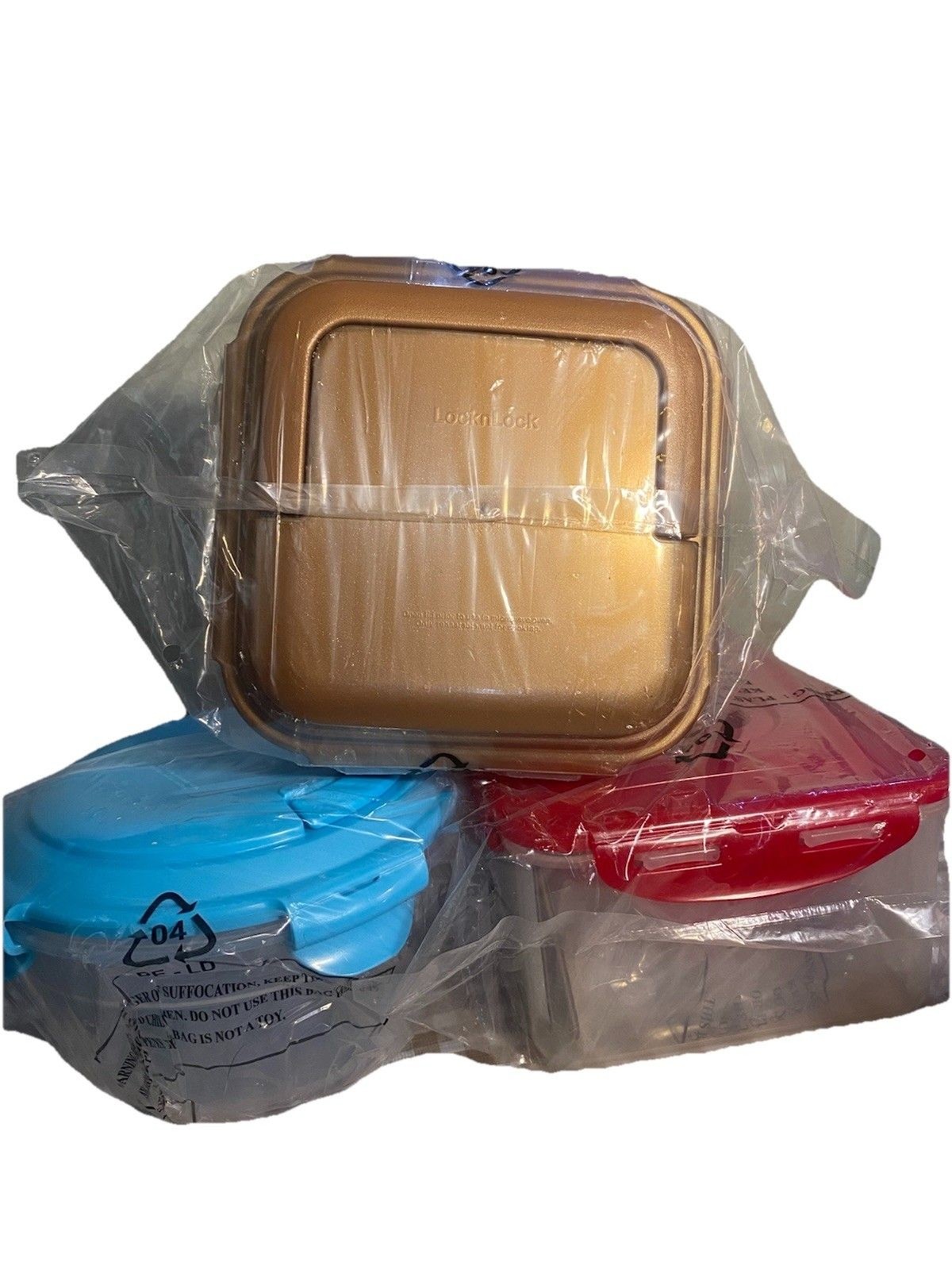Lock N Lock Tupperware. 3pc Set. Square, Round And Rectangle. New In Plastic. gallery