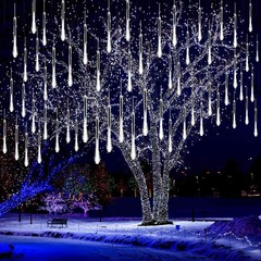 LED Meteor Shower Lights Falling Rain Drop Icicle String Waterproof Outdoor