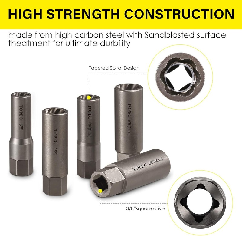 Stripped Bolt Extractor Impact Socket Set 10 PCS Damaged Bolt Remover Easy Out gallery
