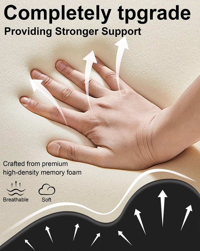 HOMEPAC Ergonomic Memory Foam Wedge Pillow, 27° Angled Support for Neck Black gallery