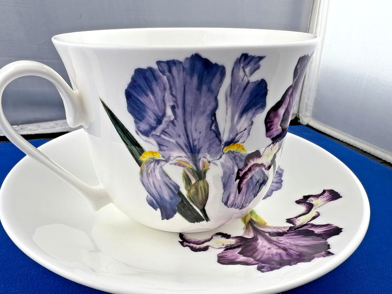 IRIS , BONE CHINA BREAKFAST CUP SAUCER, KIRKHAM, MADE ENGLAND NEW gallery