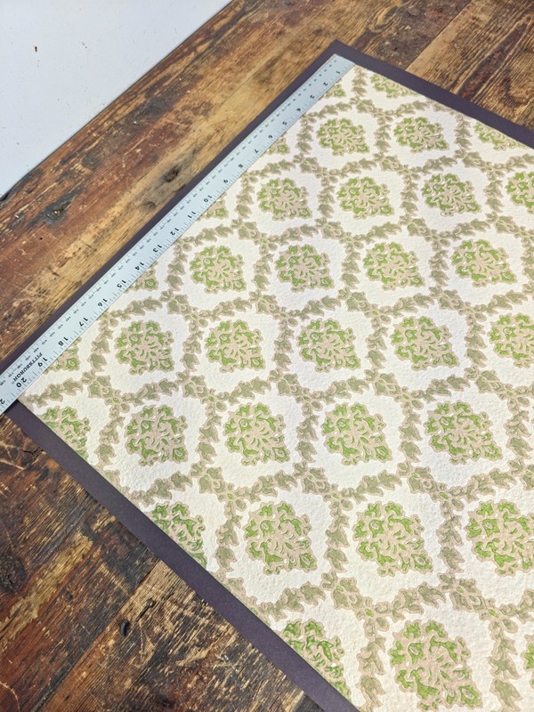 Authentic 1970s Vintage Wallpaper | Green & Gray Floral Geometric gallery