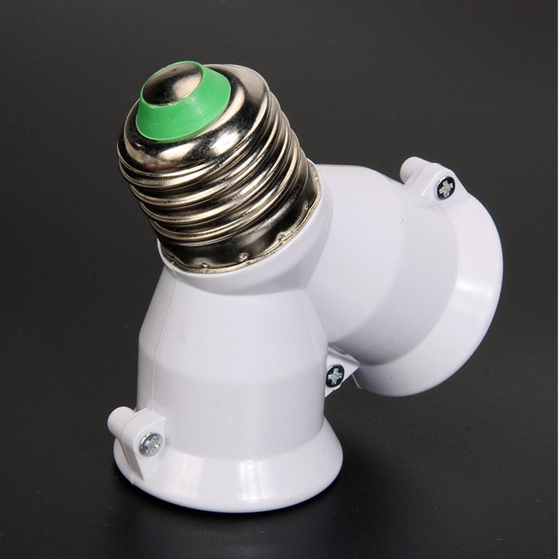 6x Lamp 2in1 E27 Socket Splitter Adapter Light Double Y Bulb Base Stand Holder gallery