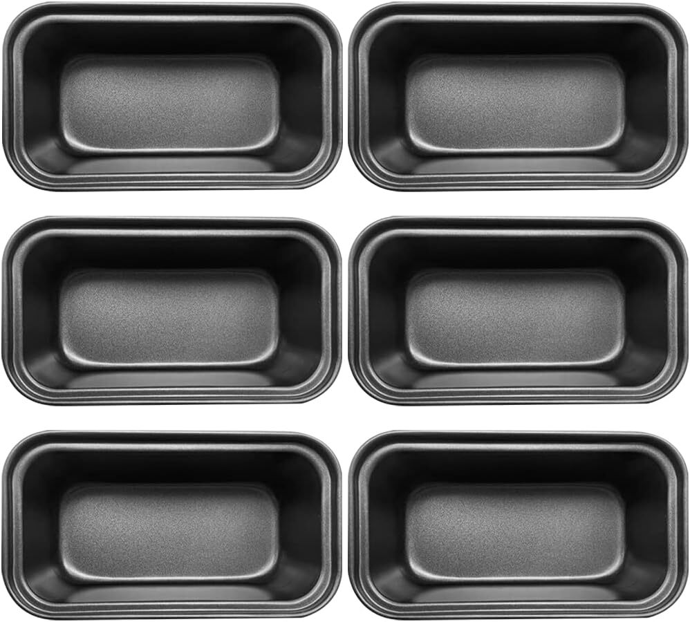 6 Pcs Nonstick Carbon Steel Baking Bread Pan Mini Loaf Pans Small Banana Bread gallery