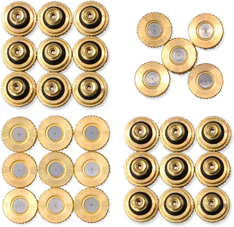 32 Pack- Brass Misting Nozzles For Outdoor Cooling System, 0.012” Orifice (0.... gallery