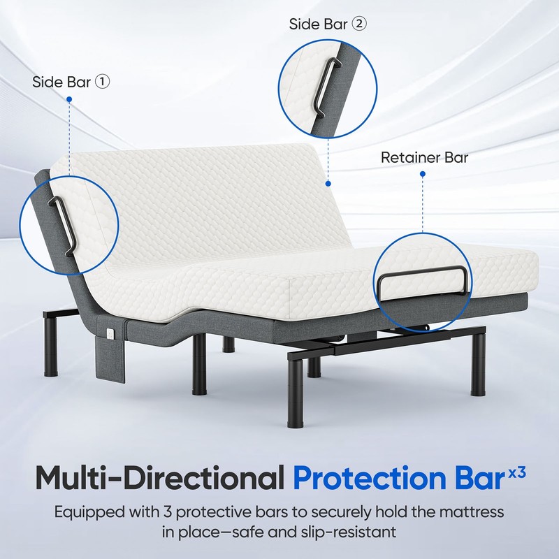 Upgraded Adjustable Bed Frame 1000LB Capacity Bed Base Remote Queen Twin XL gallery