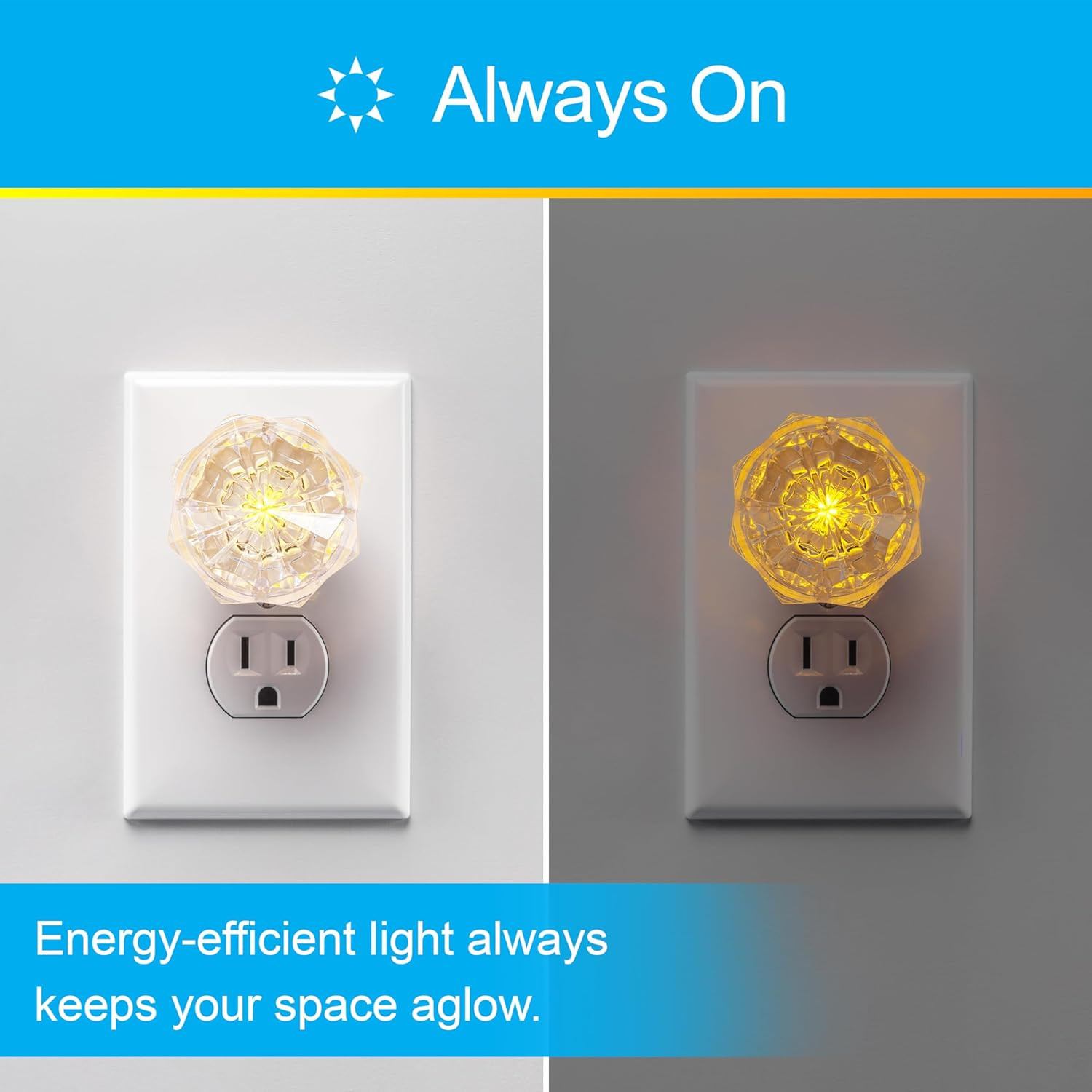 GE Sleeplite Jewel LED Night Light, Plug-In, Always On, Amber, Ul-Certified, Ene gallery