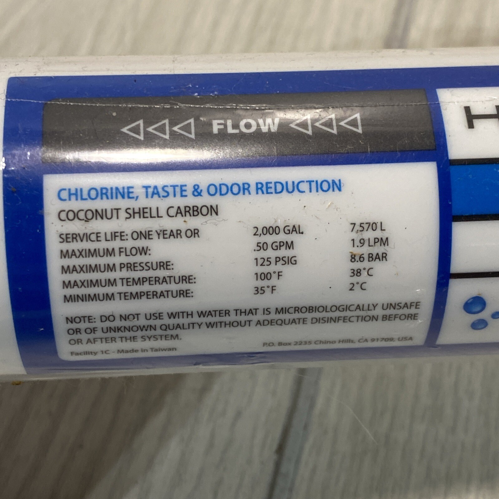 RO Post Polishing Fridge Ice Inline Coconut GAC Water Filter, 2000 Gal, 1/4" NPT gallery