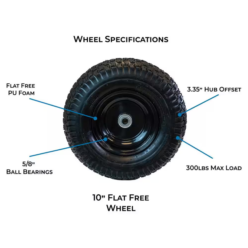 10" Pneumatic Replacement Wheel for Garden Equipment 2-Pack gallery