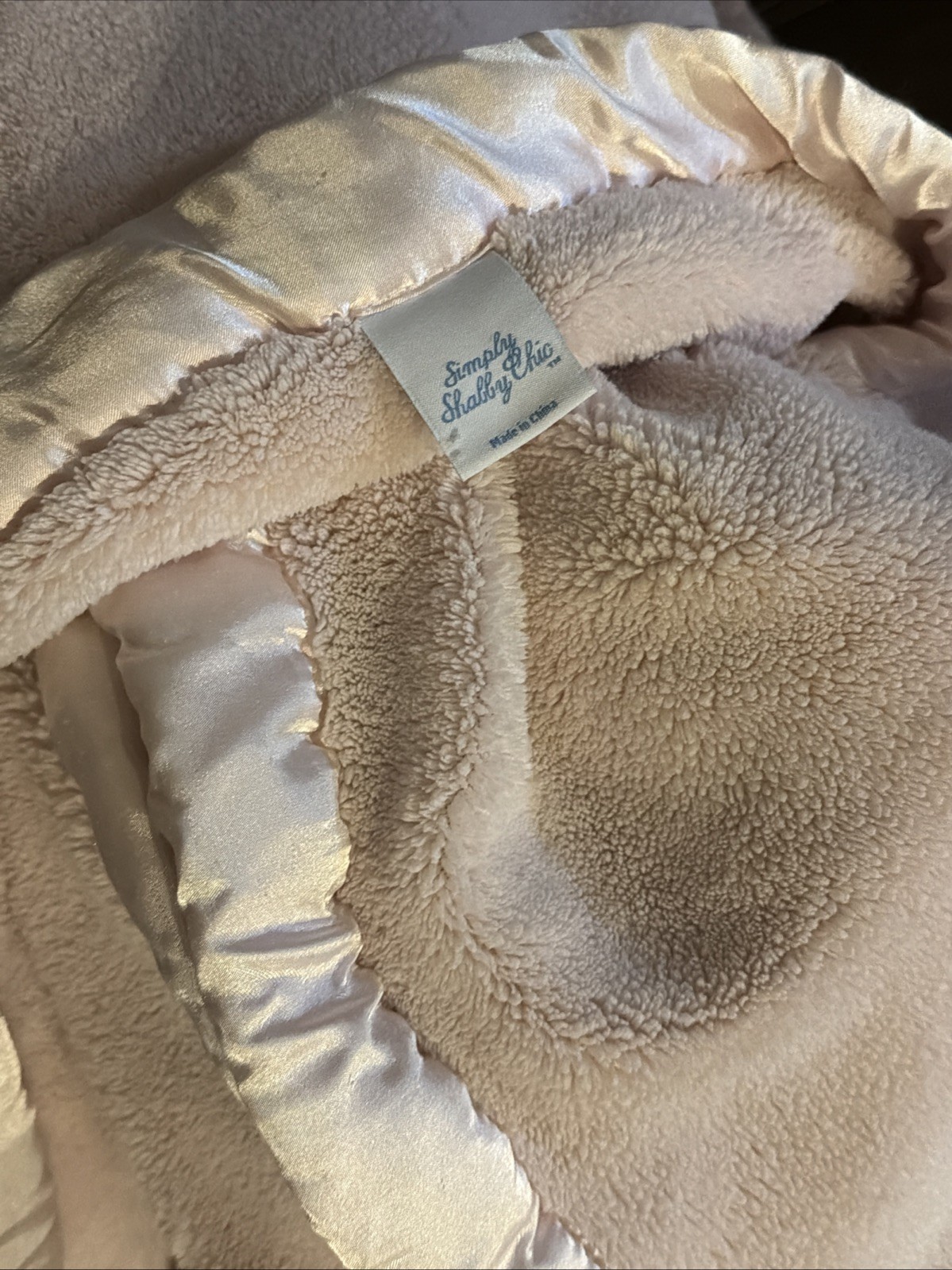 Simply Shabby Chic Light Pink 2 Ply Plush Blanket Twin Size 66x88 gallery