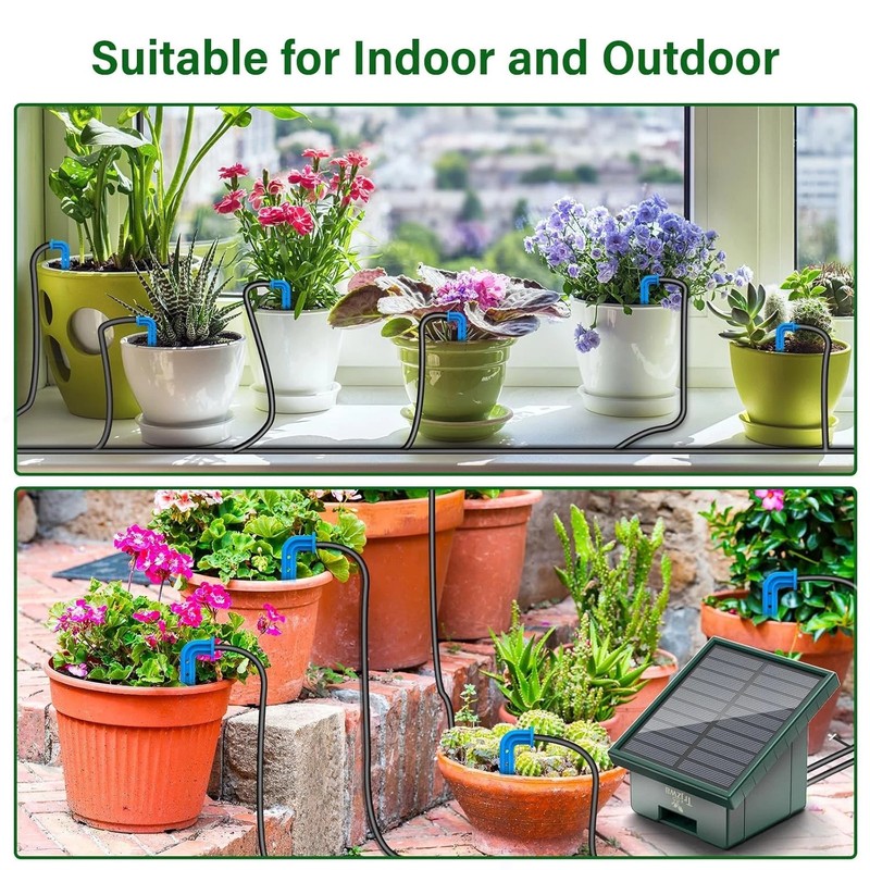 Solar Automatic Watering Kit for Garden Automatic Drip Pipe Watering Garden NB gallery