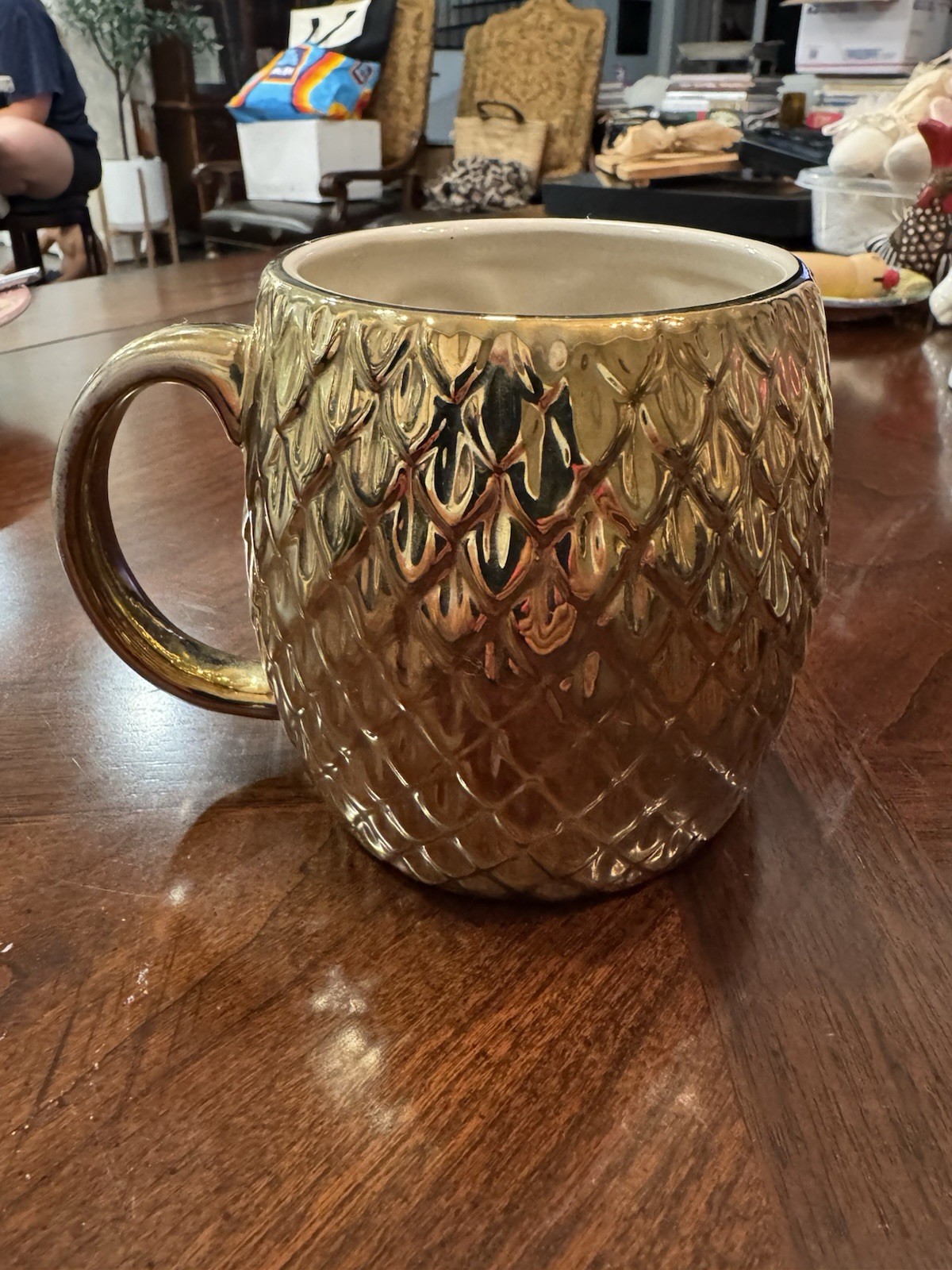 West Elm Gold Owl Embossed Ceramic Mug, Hand Wash Only, No Microwave Large gallery