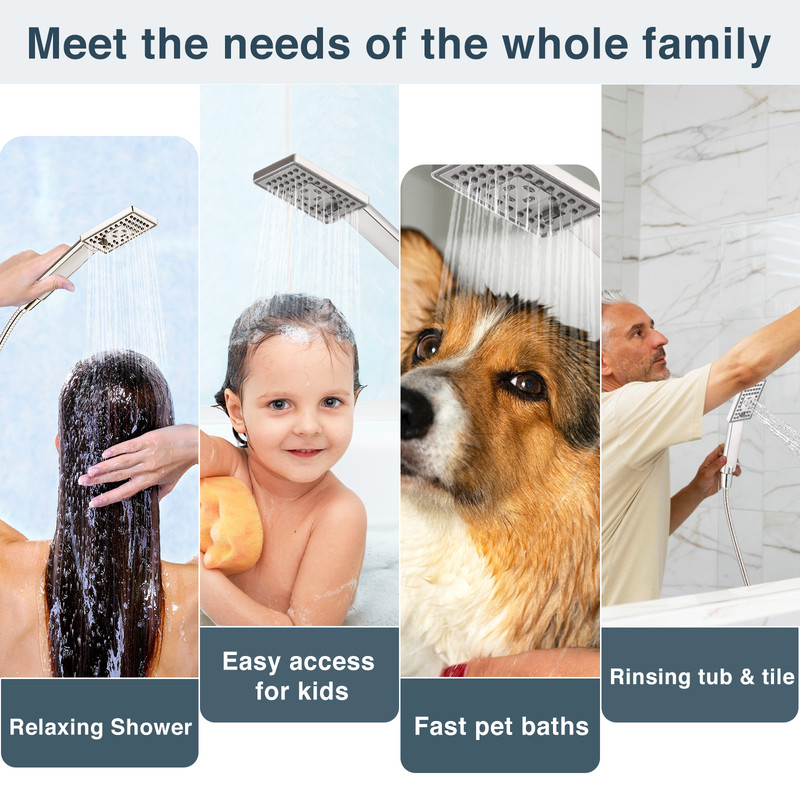 New BRIGHT SHOWERS Handheld Shower Head Set with 60'' Shower Hose PSS3490-01 gallery