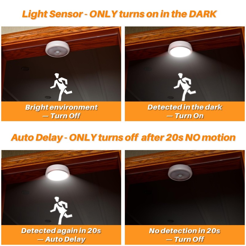 6.3” Motion Sensor Ceiling Light Indoor AA or D-Cell Battery Operated for Hal... gallery