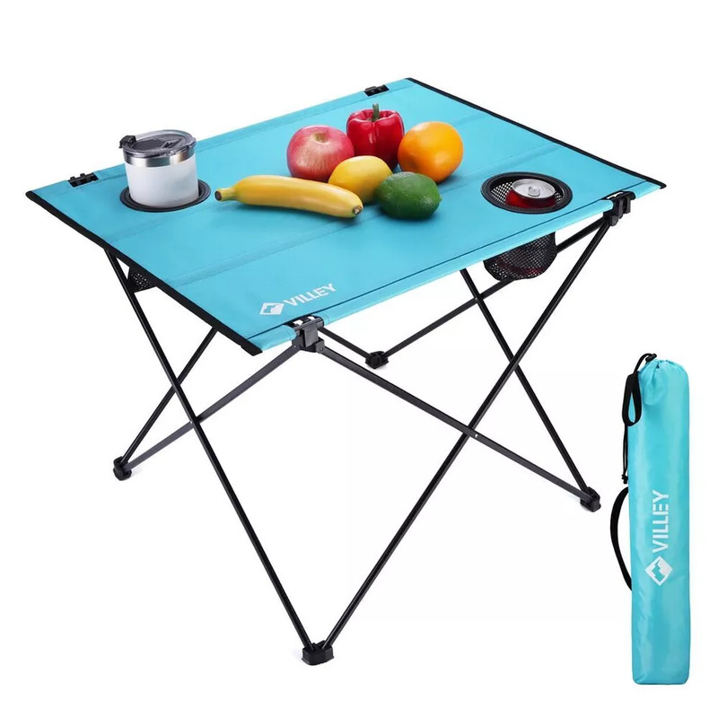VILLEY Large/Small Folding Camping Table Lightweight Portable Beach Tables w/Bag gallery