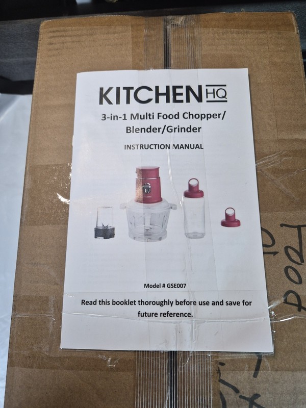 Kitchen HQ 3-in-1 Multi Blender, Chopper, Grinder Brand New Never Out Of Box. gallery