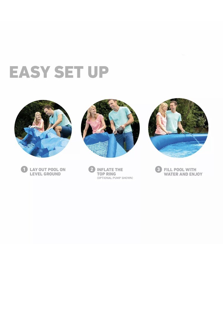 Intex 8 x 24 Inch Easy Set Inflatable Swimming Pool with Filter, Blue gallery
