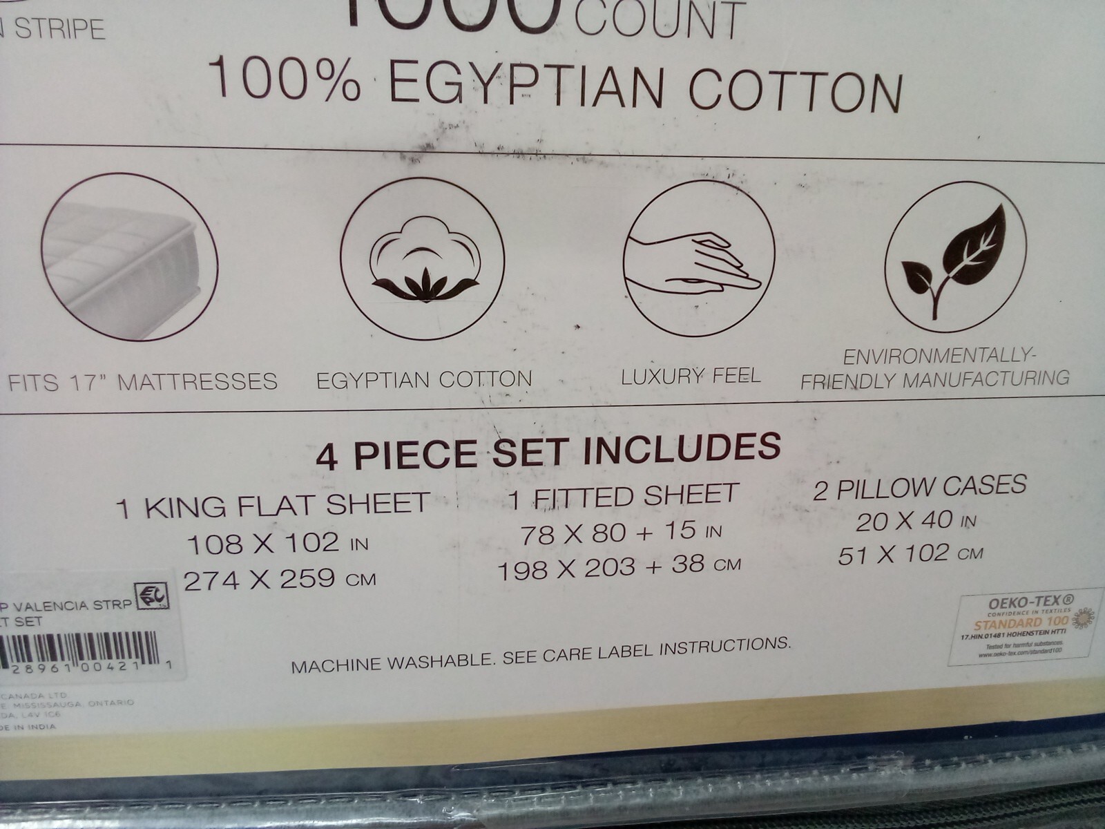 KENSINGSTON GARDEN Valencia Light Blue Striped 1000 Thread Count King Sheet Set gallery