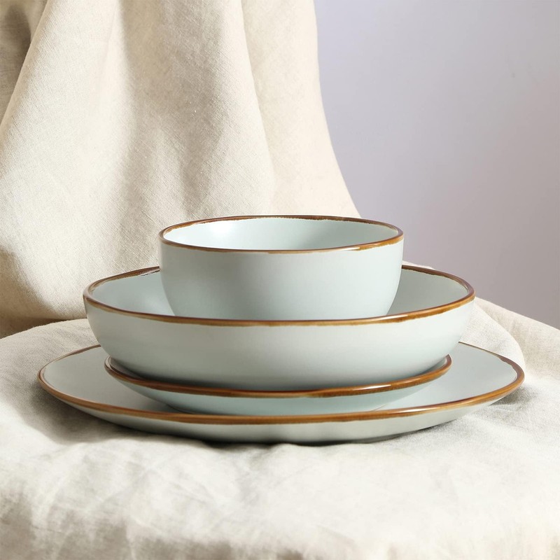 Stone Lain Stoneware 16pc Dinnerware Set, Service for 4, Light Green (Open Box) gallery