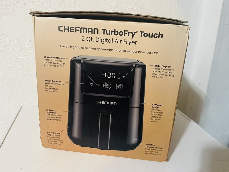 Chefman TurboFry Touch 2QT Digital Compact Mini Air Fryer Non Stick Ceramic 900W gallery