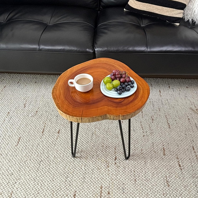 Unique Live Edge Side Table - Natural Wood End Table for Living Room & Bedroom gallery
