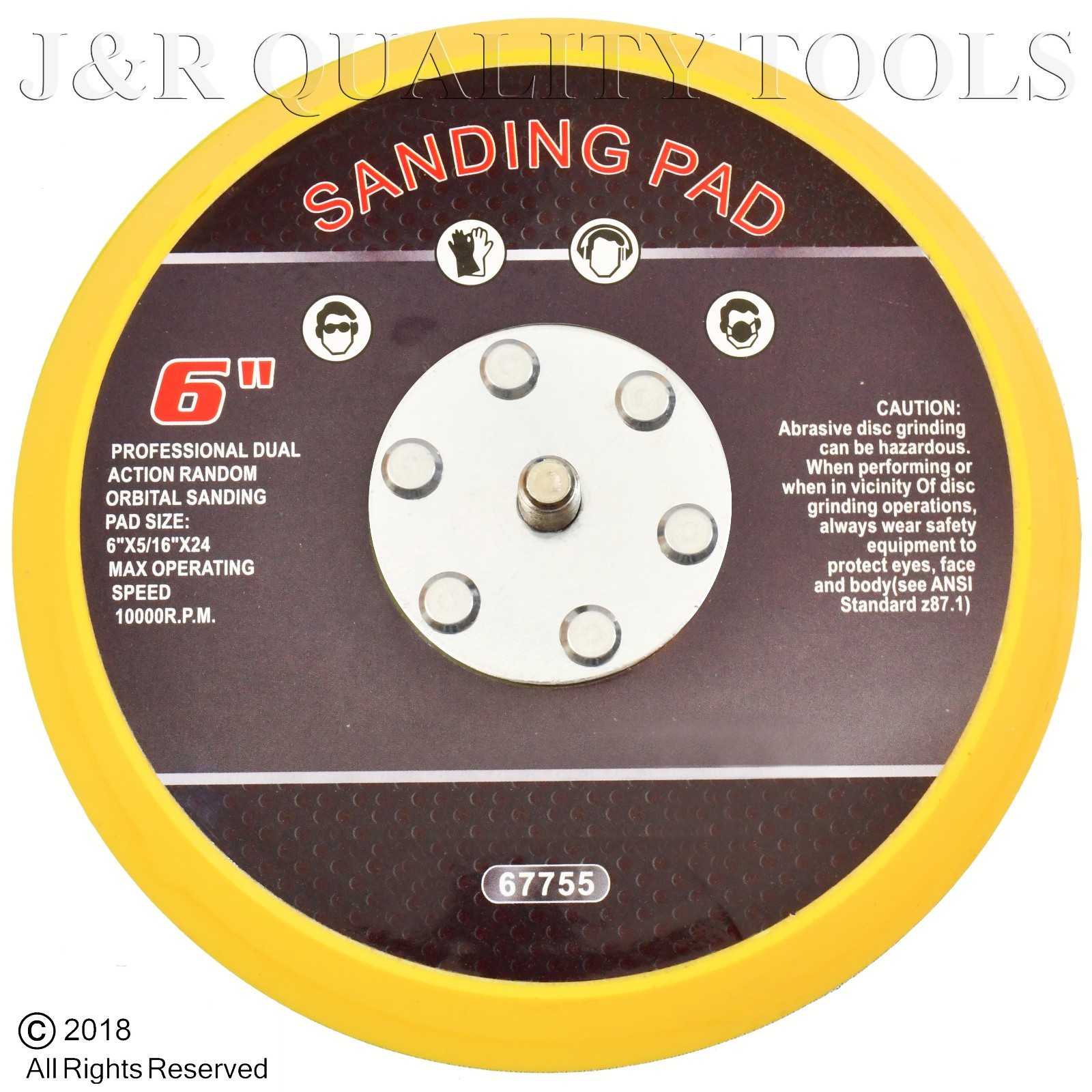 REPLACEMENT 6" INCH ROUND PSA DA SANDING PAD gallery