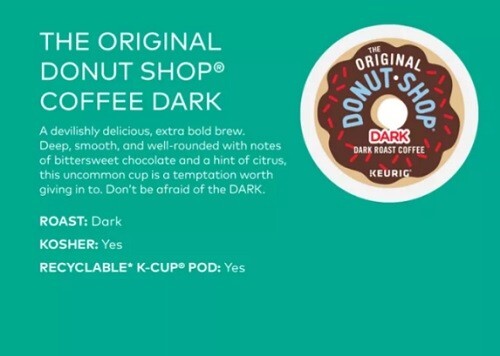 The Original Donut Shop Dark Coffee, Dark roast, 96ct. Free Shipping gallery