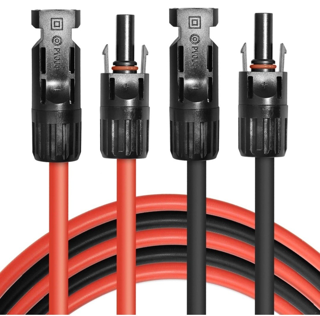 10 AWG Solar Panel Extension Cable PV Wire Solar Connector Pair Black & Red 6mm² gallery