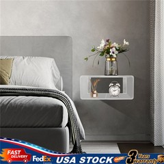 Wall-Mounted Bedside Table Acrylic Floating Nightstand No Assembly Required