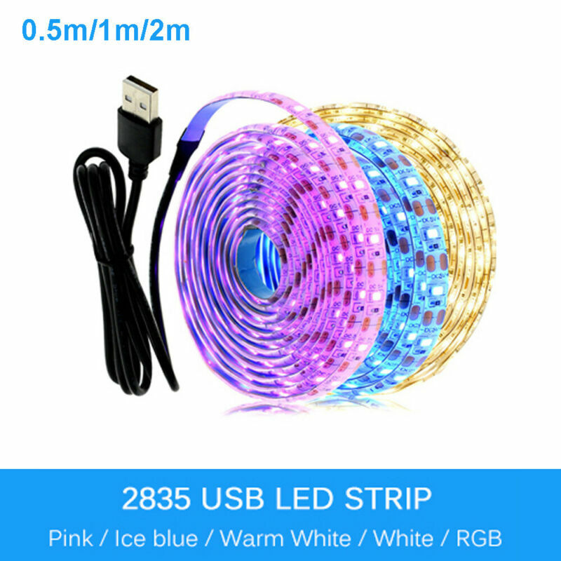 5V USB LED Strip Light 1M 2M Pink /blue / Warm White / White / RGB 2835 TV light gallery