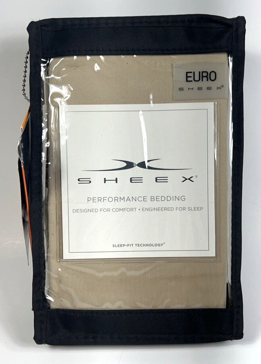 NEW Sheex Experience Performance Fabric Euro Pillow Sham Khaki 26" x 26" gallery