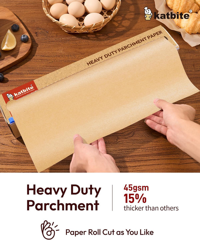 Unbleached Parchment Paper for Baking, 15 in X 210 Ft, 260 Sq.Ft, Heavy Duty Bak gallery