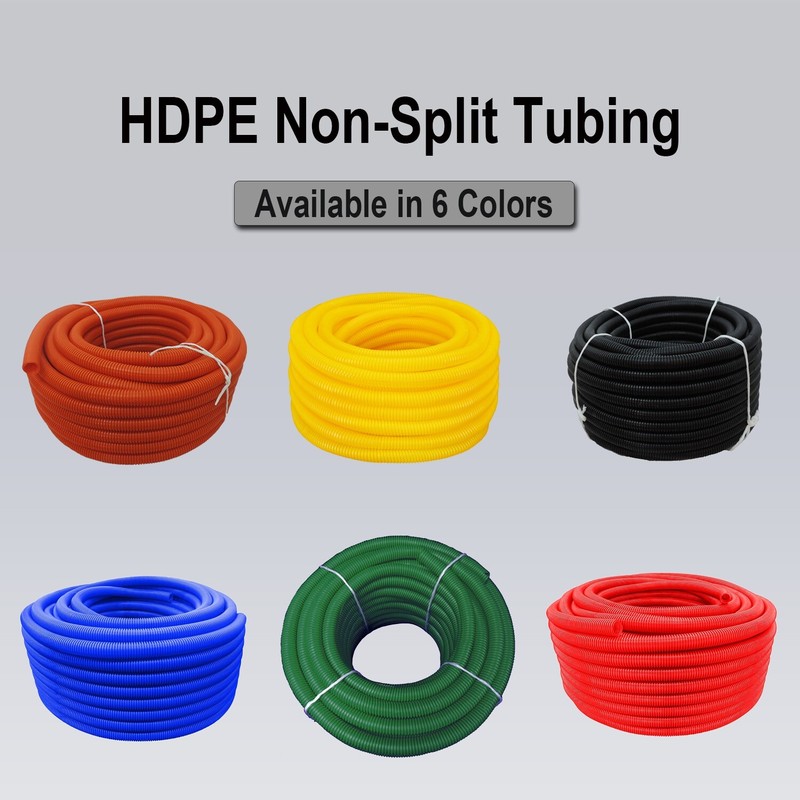 1" x 100' Non-Split HDPE Wire Loom Tubing - Black, Orange or Yellow gallery