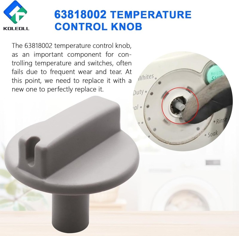 Durable Ivory-White Temp Control Knob, 1.5 Inch Replacement Part for Appliances gallery