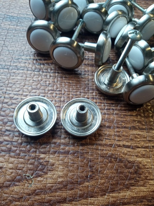 Drawer Cabinet Pulls White Ceramic/Silver Tone Metal W/Screws Set Of 20 gallery