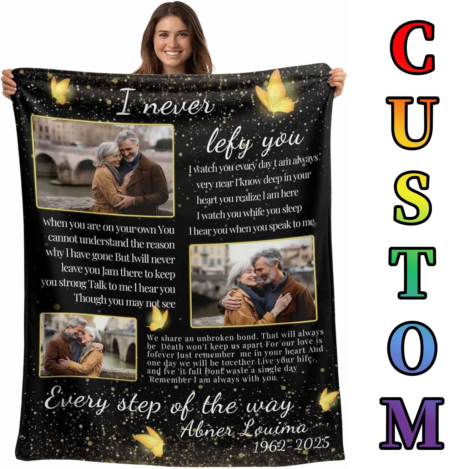 Custom Flannel Baby Blanket Newborn Memory Photo Name Personalized Gift gallery