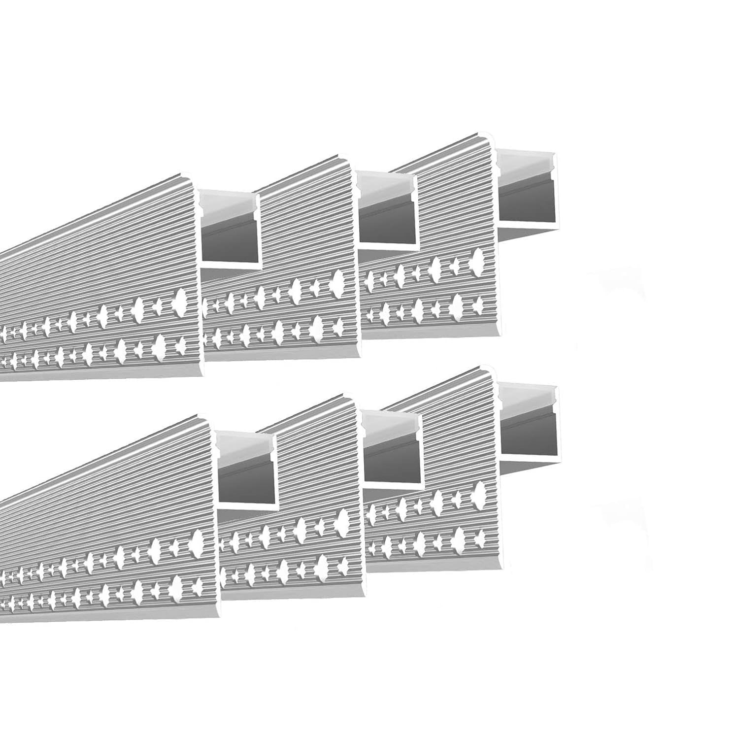 6-Pack 6.6Ft Plaster-in Trim Edge LED Strip Aluminum Channel for Wall & Ceiling gallery