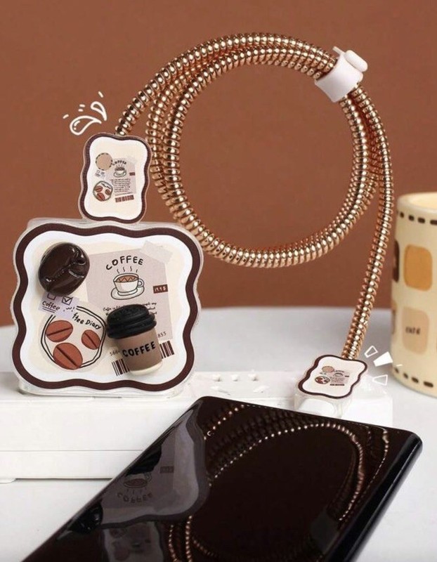 5pcs Coffee Cup And Coffee Bean Charger Case Compatible With Apple 18W/20W gallery