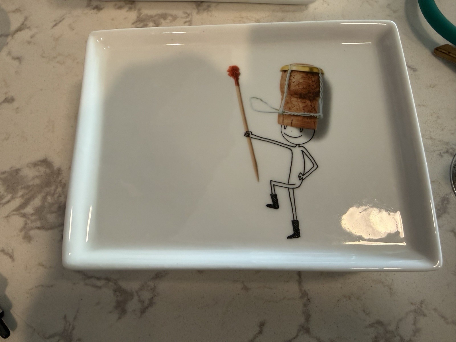 Crate & Barrel CB2 Oliver Champagne Cork Appetizer Snack Plate Retired 2014 gallery