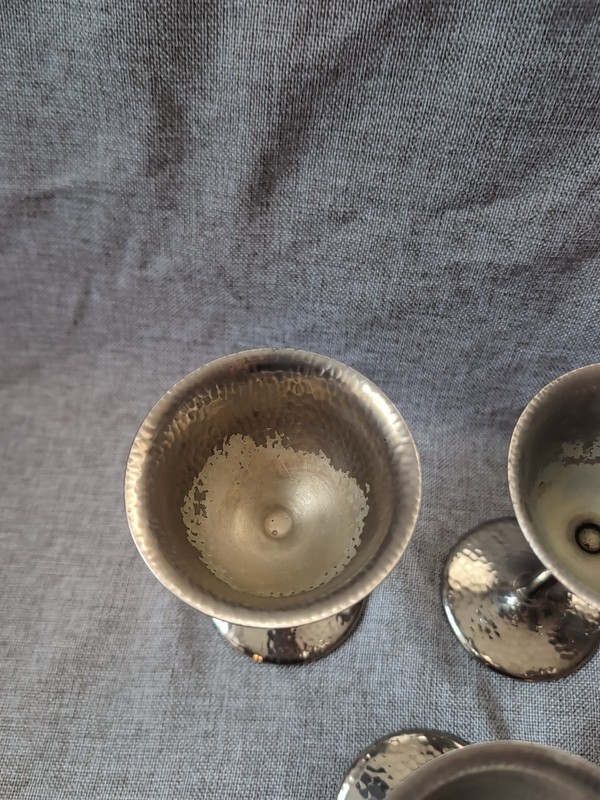 Vtg SilverCraft Goblets Silver Plated EPNS Electroplated Nickel Silver Set Of 5 gallery