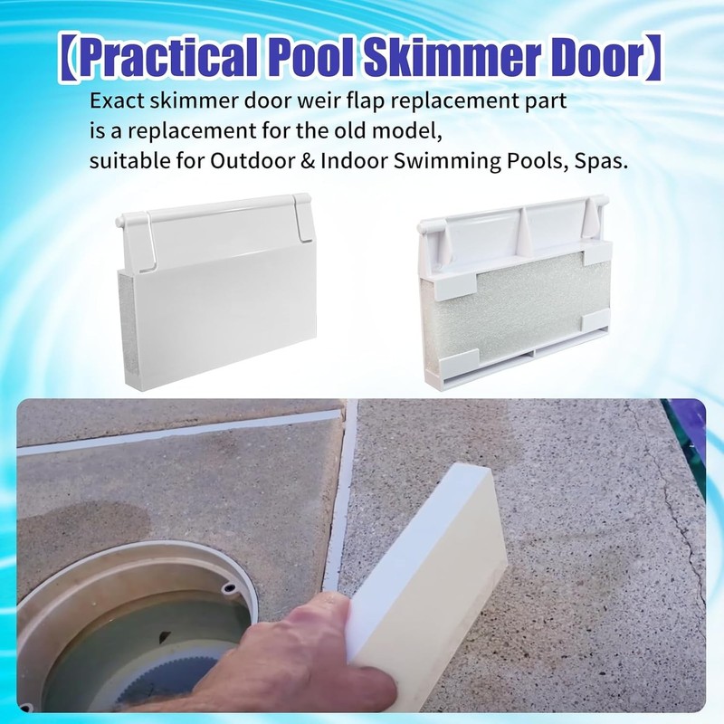 White Pool Skimmer Weir Door Replacement Kit Compatible with Hayward SP1082 S... gallery