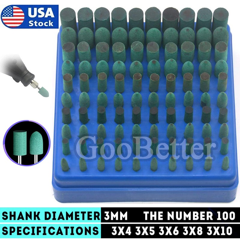 100Pcs Rubber Polishing Points Bit Grinding Head Power Rotary Tool For Dremel gallery