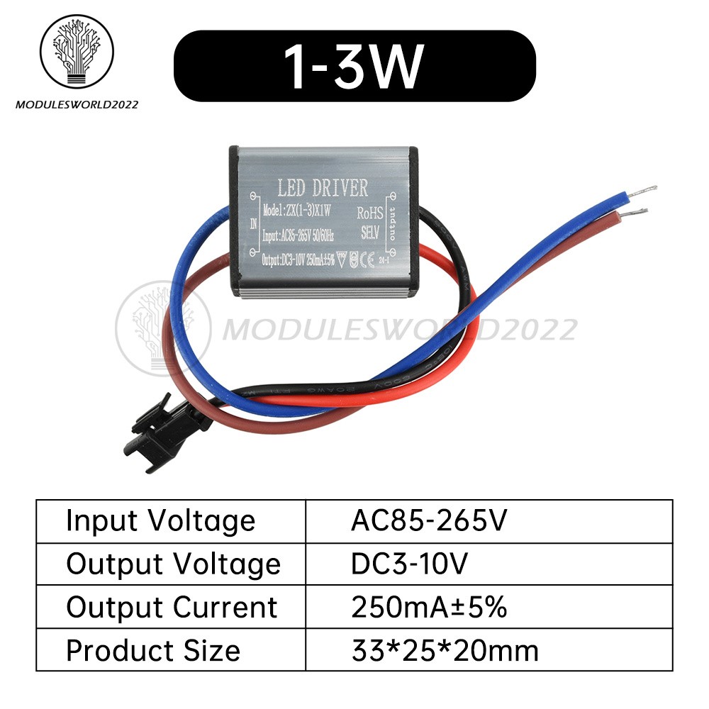 LED Driver 1-24W Adapter Transformer AC85V-265V 250mA Waterproof Power Supply