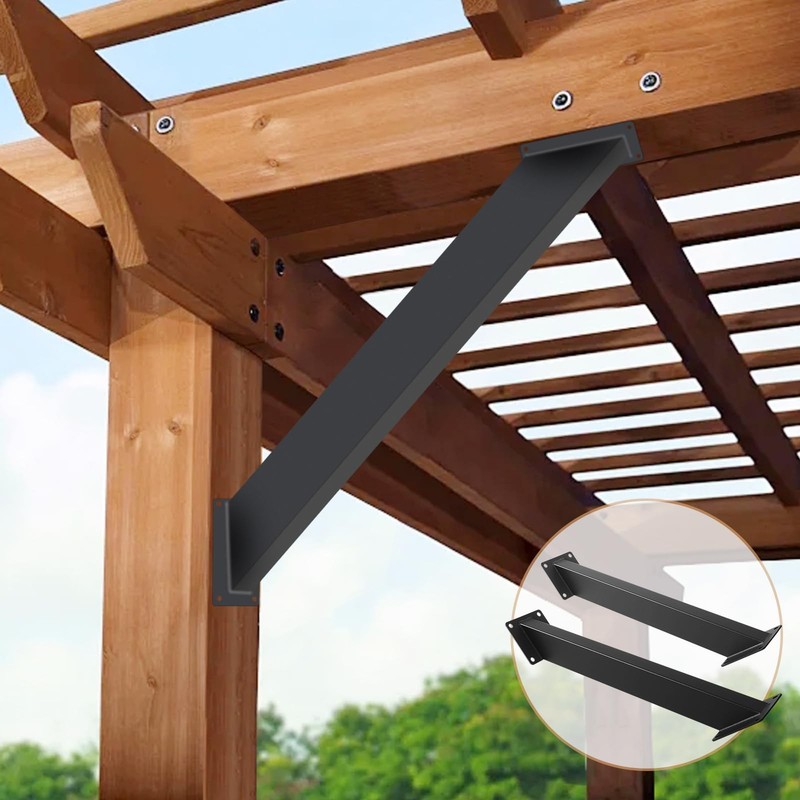 4 PCS 45 Degree Angle Support Bracket Pergola Kit Connectors For 4x4 Inch gallery