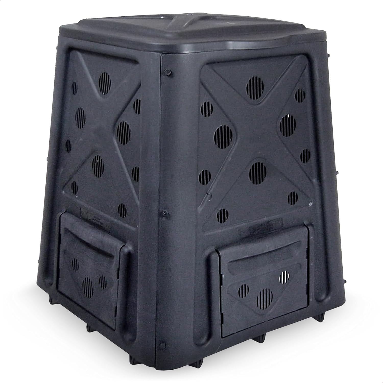 Redmon Outdoor Compost Bin with Lift off Lid, 4-Door Access & Vent Holes, 65 Gal gallery