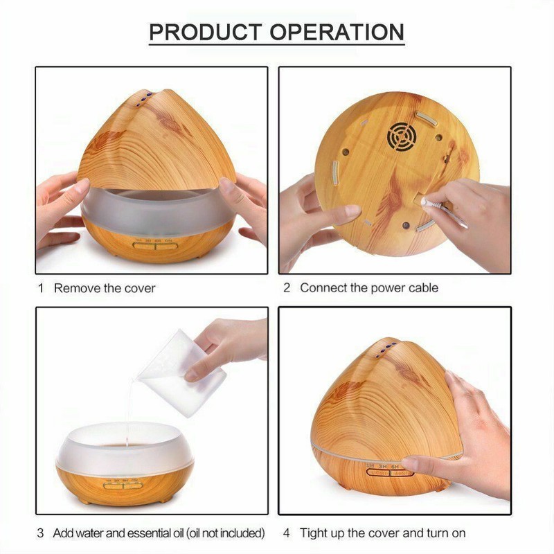 Essential Oil Diffuser 550ml Ultrasonic Aroma Diffuser Cool Mist Humidifier gallery